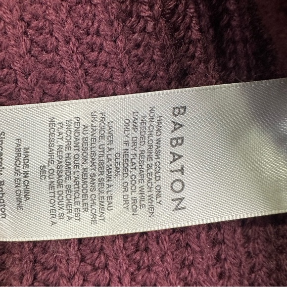 Babaton Canberra Womens Long Sleeve Cropped Button Sweater Size Small Burgundy - Picture 5 of 12